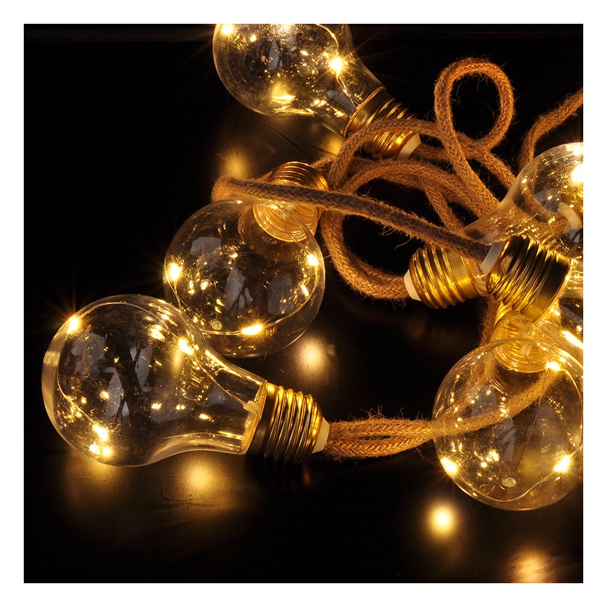 Brilagi - LED Decorative String Lights, 10 LEDs / 3xAA, 1.8 m, warm white