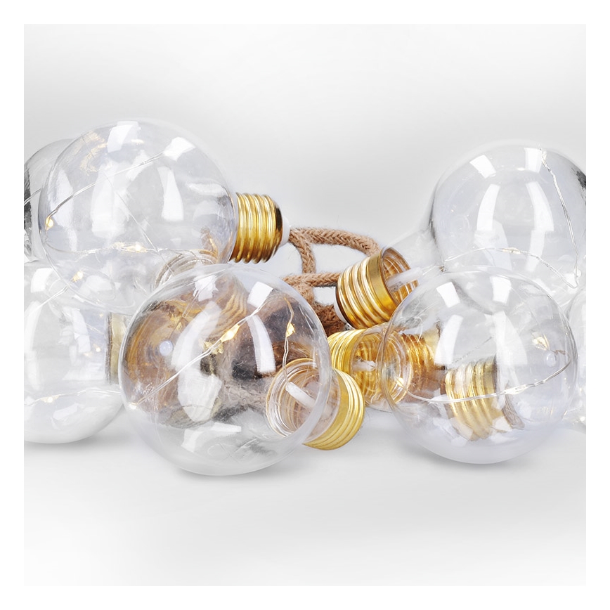 Brilagi - LED Decorative String Lights, 10 LEDs / 3xAA, 1.8 m, warm white