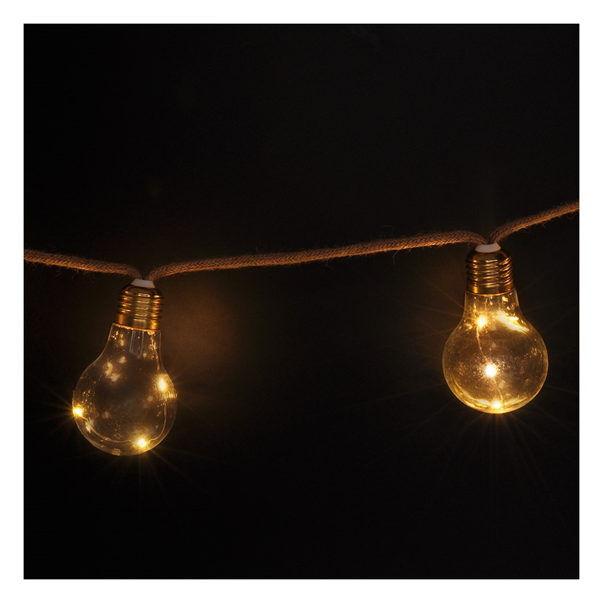 Brilagi - LED Decorative String Lights, 10 LEDs / 3xAA, 1.8 m, warm white