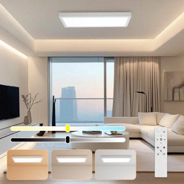 Brilagi - LED Dimmable bathroom ceiling light FRAME SMART LED/30W/230V 30x60 cm 3000-6000K IP44 white + remote control
