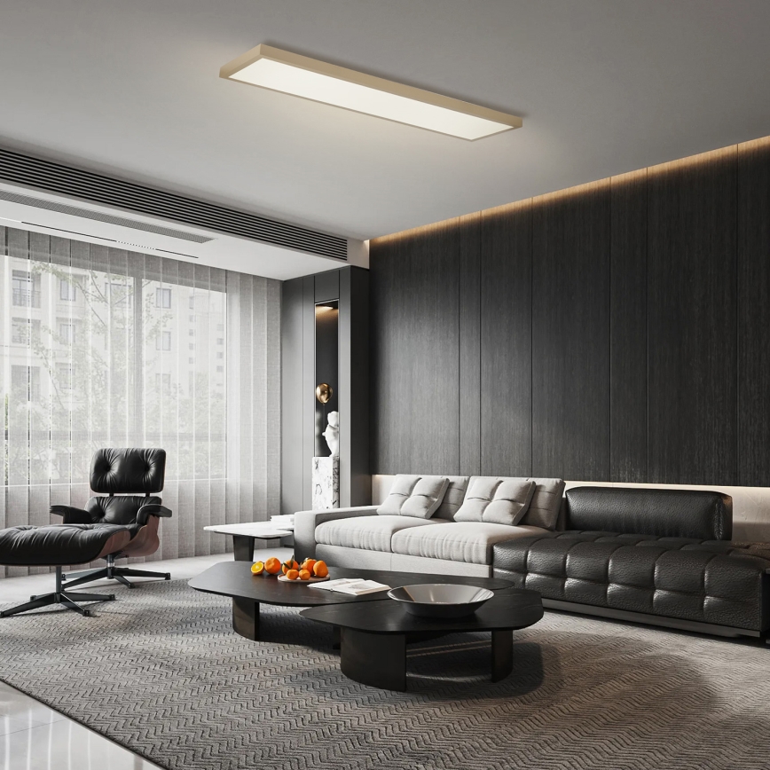 Brilagi - FRAME SMART Dimmable LED Bathroom Ceiling Light LED/50W/230V 120x30 cm 3000-6000K IP44 Beige + Remote Control