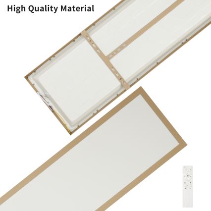 Brilagi - FRAME SMART Dimmable LED Bathroom Ceiling Light LED/50W/230V 120x30 cm 3000-6000K IP44 Beige + Remote Control