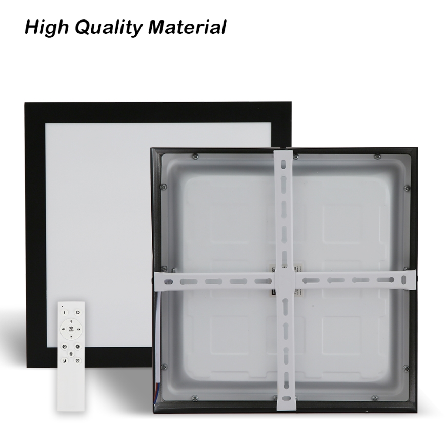 Brilagi - LED Dimmable bathroom ceiling light FRAME SMART LED/24W/230V 30x30 cm 3000-6000K IP44 black + remote control