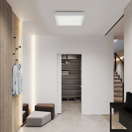 Brilagi - LED Dimmable bathroom ceiling light FRAME SMART LED/24W/230V 30x30 cm 3000-6000K IP44 white + remote control