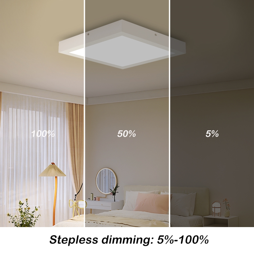 Brilagi - LED Dimmable bathroom ceiling light FRAME SMART LED/24W/230V 30x30 cm 3000-6000K IP44 white + remote control
