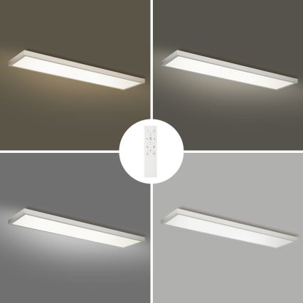 Brilagi - LED Dimmable bathroom ceiling light FRAME SMART LED/50W/230V 120x30 cm 3000-6000K IP44 silver + remote control