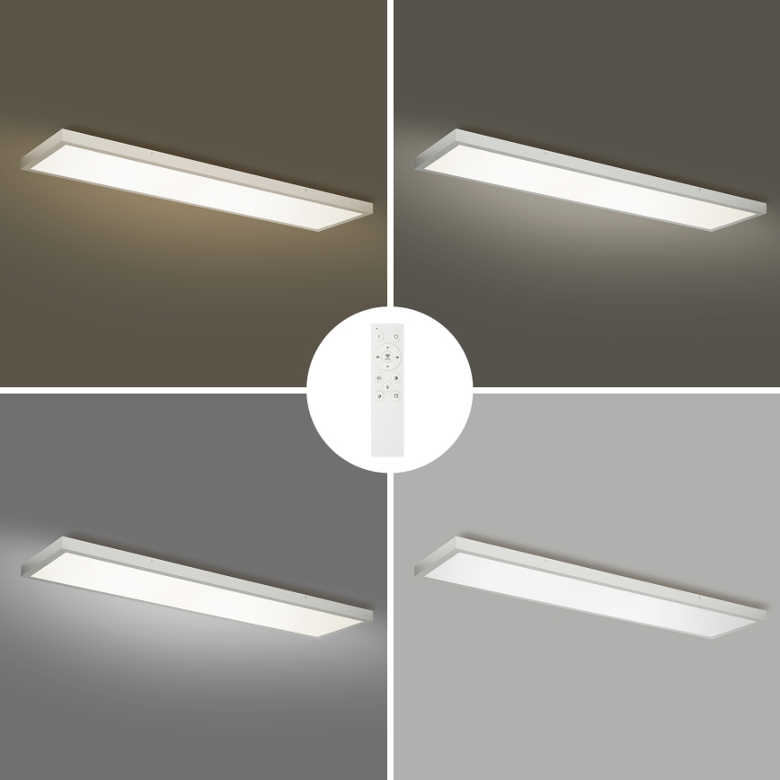 Brilagi - LED Dimmable bathroom ceiling light FRAME SMART LED/50W/230V 120x30 cm 3000-6000K IP44 silver + remote control