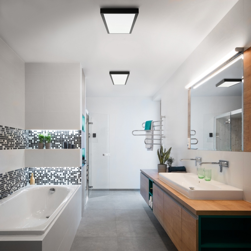 Brilagi - LED Dimmable bathroom ceiling light FRAME SMART LED/50W/230V 30x120 cm 3000-6000K IP44 black + remote control