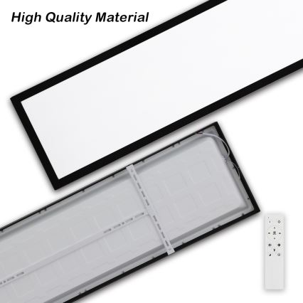 Brilagi - LED Dimmable bathroom ceiling light FRAME SMART LED/50W/230V 30x120 cm 3000-6000K IP44 black + remote control