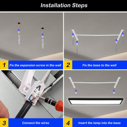 Brilagi - LED Dimmable bathroom ceiling light FRAME SMART LED/50W/230V 30x120 cm 3000-6000K IP44 black + remote control