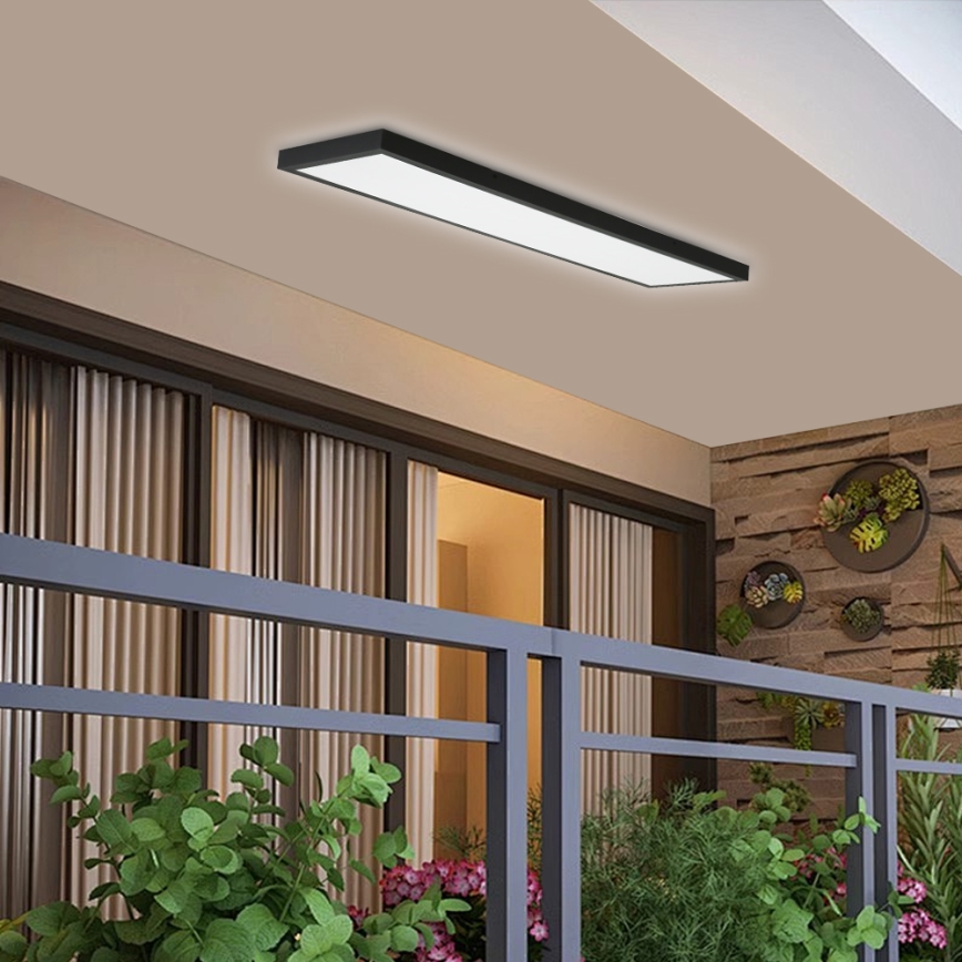 Brilagi - LED Dimmable bathroom ceiling light FRAME SMART LED/50W/230V 30x120 cm 3000-6000K IP44 black + remote control