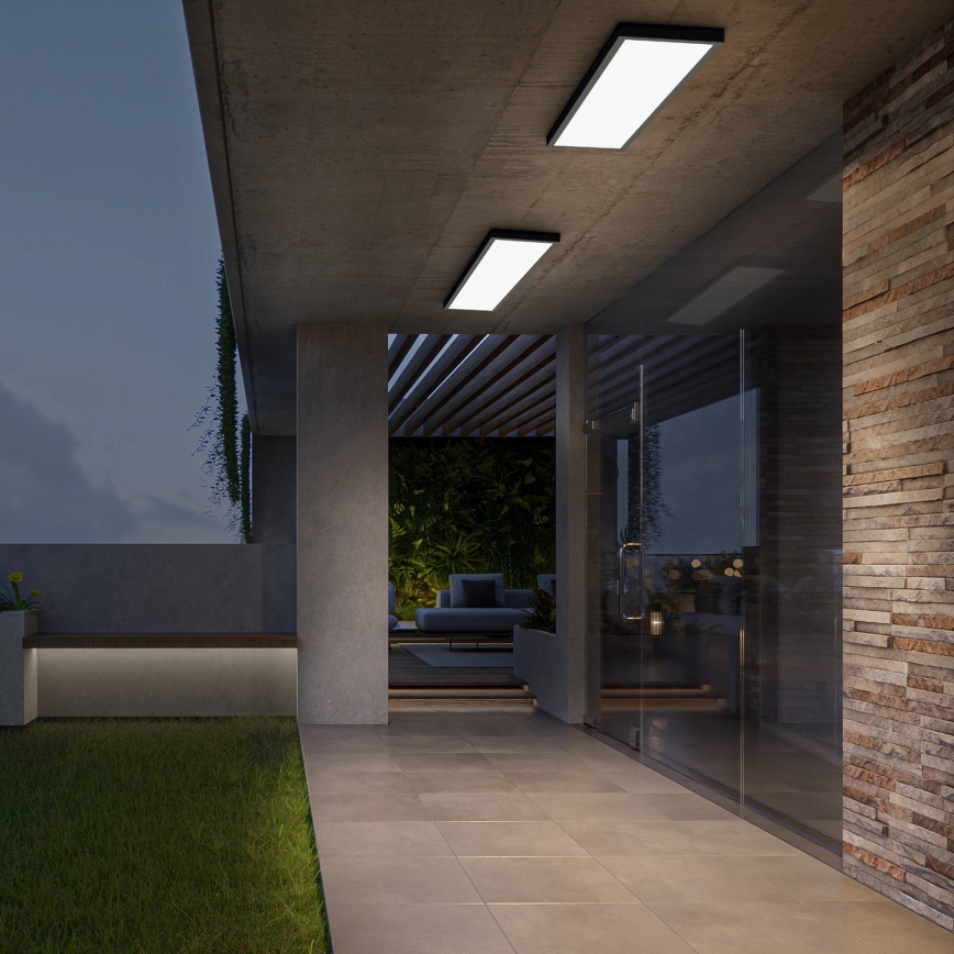 Brilagi - LED Dimmable bathroom ceiling light FRAME SMART LED/50W/230V 30x120 cm 3000-6000K IP44 black + remote control