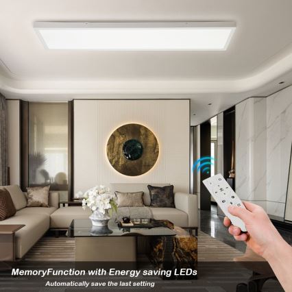 Brilagi - LED Dimmable bathroom ceiling light FRAME SMART LED/50W/230V 30x120 cm 3000-6000K IP44 white + remote control