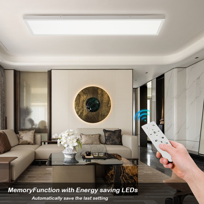 Brilagi - LED Dimmable bathroom ceiling light FRAME SMART LED/50W/230V 30x120 cm 3000-6000K IP44 white + remote control