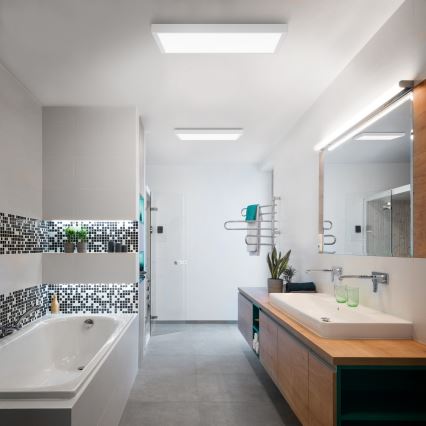 Brilagi - LED Dimmable bathroom ceiling light FRAME SMART LED/50W/230V 60x60 cm 3000-6000K IP44 white + remote control