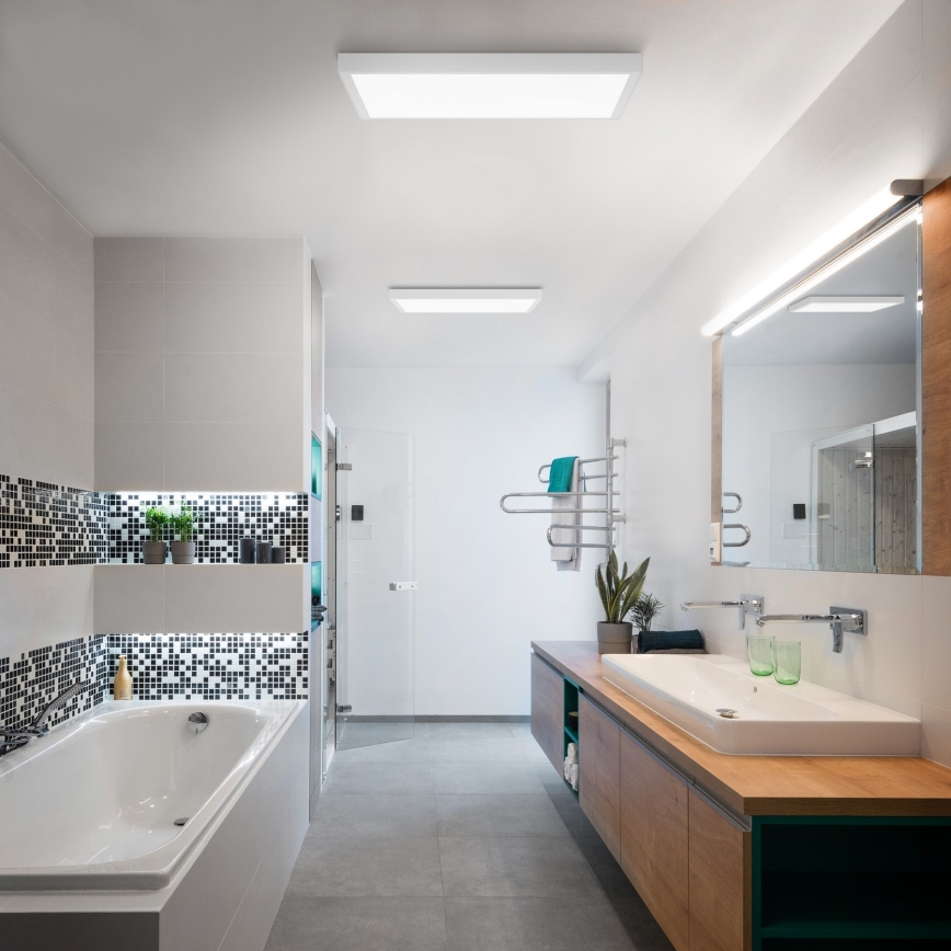 Brilagi - LED Dimmable bathroom ceiling light FRAME SMART LED/50W/230V 60x60 cm 3000-6000K IP44 white + remote control