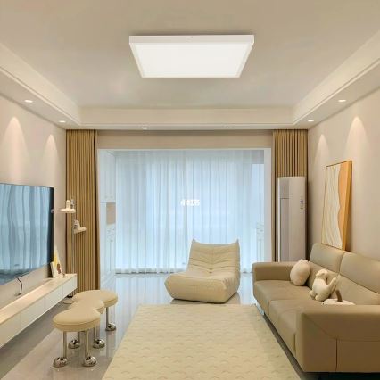 Brilagi - LED Dimmable bathroom ceiling light FRAME SMART LED/50W/230V 60x60 cm 3000-6000K IP44 white + remote control