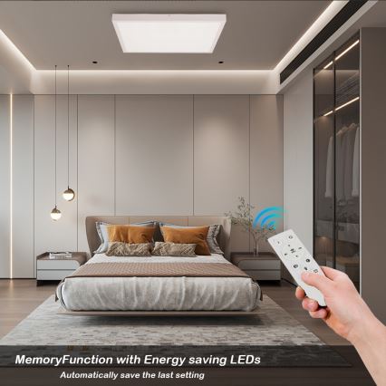 Brilagi - LED Dimmable bathroom ceiling light FRAME SMART LED/50W/230V 60x60 cm 3000-6000K IP44 white + remote control