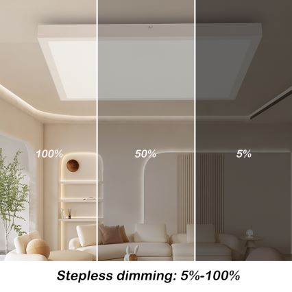 Brilagi - LED Dimmable bathroom ceiling light FRAME SMART LED/50W/230V 60x60 cm 3000-6000K IP44 white + remote control