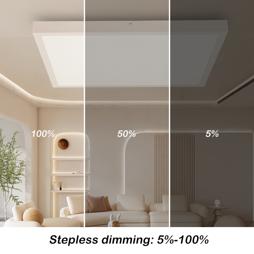 Brilagi - LED Dimmable bathroom ceiling light FRAME SMART LED/50W/230V 60x60 cm 3000-6000K IP44 white + remote control