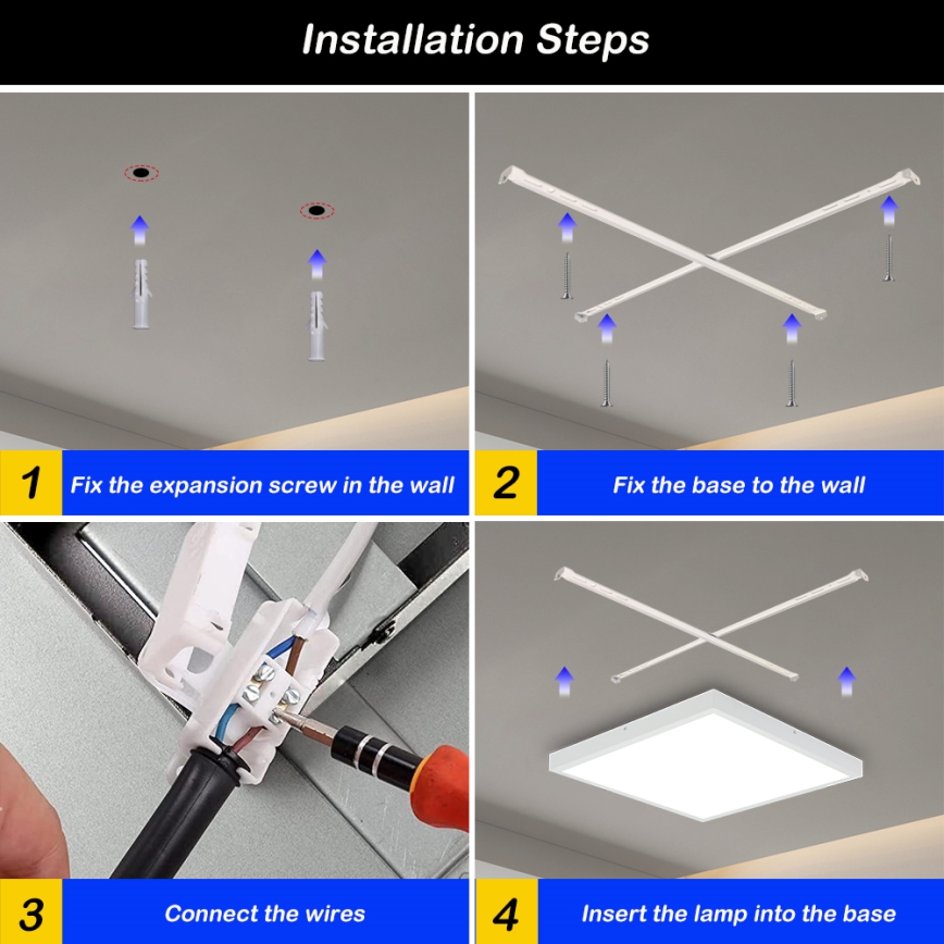 Brilagi - LED Dimmable bathroom ceiling light FRAME SMART LED/50W/230V 60x60 cm 3000-6000K IP44 white + remote control