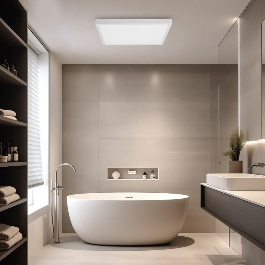 Brilagi - LED Dimmable bathroom ceiling light FRAME SMART LED/50W/230V 60x60 cm 3000-6000K IP44 white + remote control