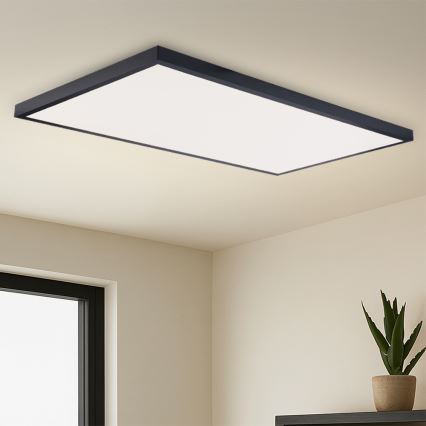 Brilagi - LED Dimmable Bathroom Ceiling Light FRAME SMART LED/96W/230V 120x60 cm 3000-6000K IP44 Black + Remote Control