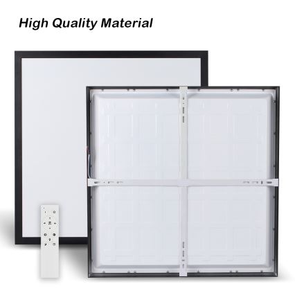 Brilagi - FRAME SMART Dimmable LED Bathroom Ceiling Light LED/50W/230V 60x60 cm 3000-6000K IP44 Black + Remote Control
