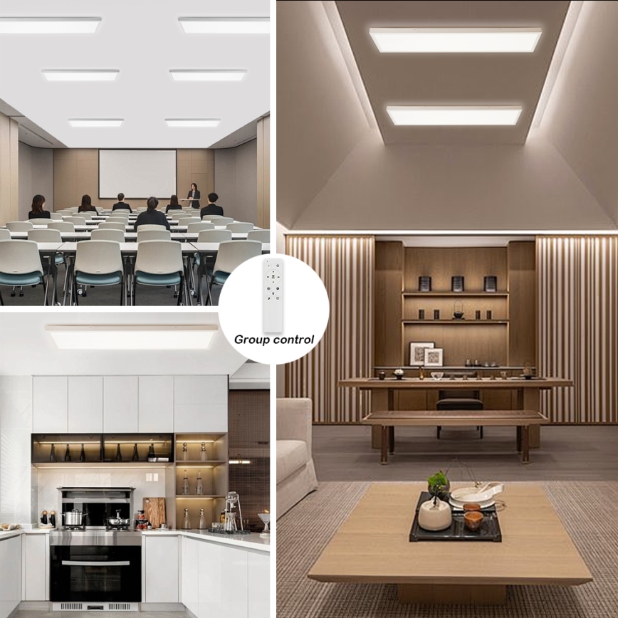 Brilagi - FRAME SMART Dimmable LED Bathroom Ceiling Light 50W/230V 120x30 cm 3000-6000K IP44 White + Remote Control