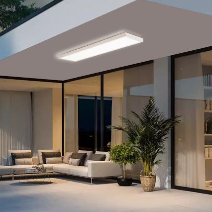 Brilagi - FRAME SMART Dimmable LED Bathroom Ceiling Light 50W/230V 120x30 cm 3000-6000K IP44 White + Remote Control