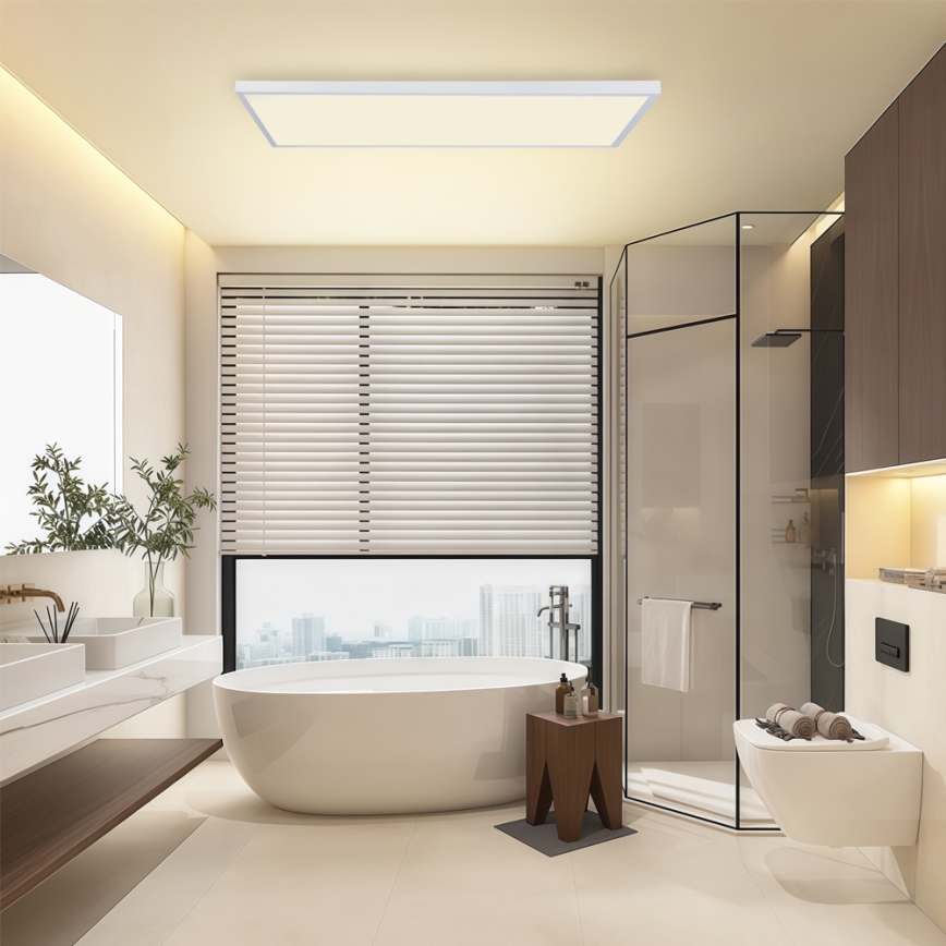 Brilagi - Dimmable LED Bathroom Ceiling Light FRAME SMART LED/96W/230V 120x60 cm 3000-6000K IP44 White + Remote Control