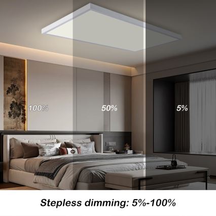 Brilagi - Dimmable LED Bathroom Ceiling Light FRAME SMART LED/96W/230V 120x60 cm 3000-6000K IP44 White + Remote Control