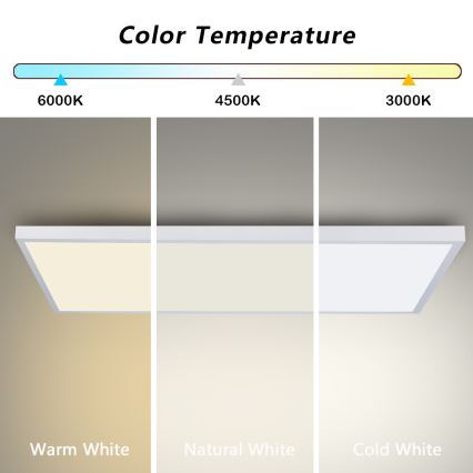 Brilagi - Dimmable LED Bathroom Ceiling Light FRAME SMART LED/96W/230V 120x60 cm 3000-6000K IP44 White + Remote Control