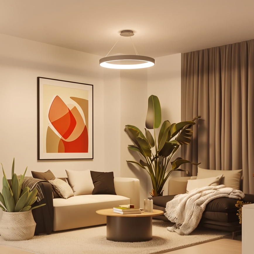BRILAGI - LED Dimmable pendant light on cable FALCON II LED/108W/230V 3000-6500K Ø 80 cm beige + remote control