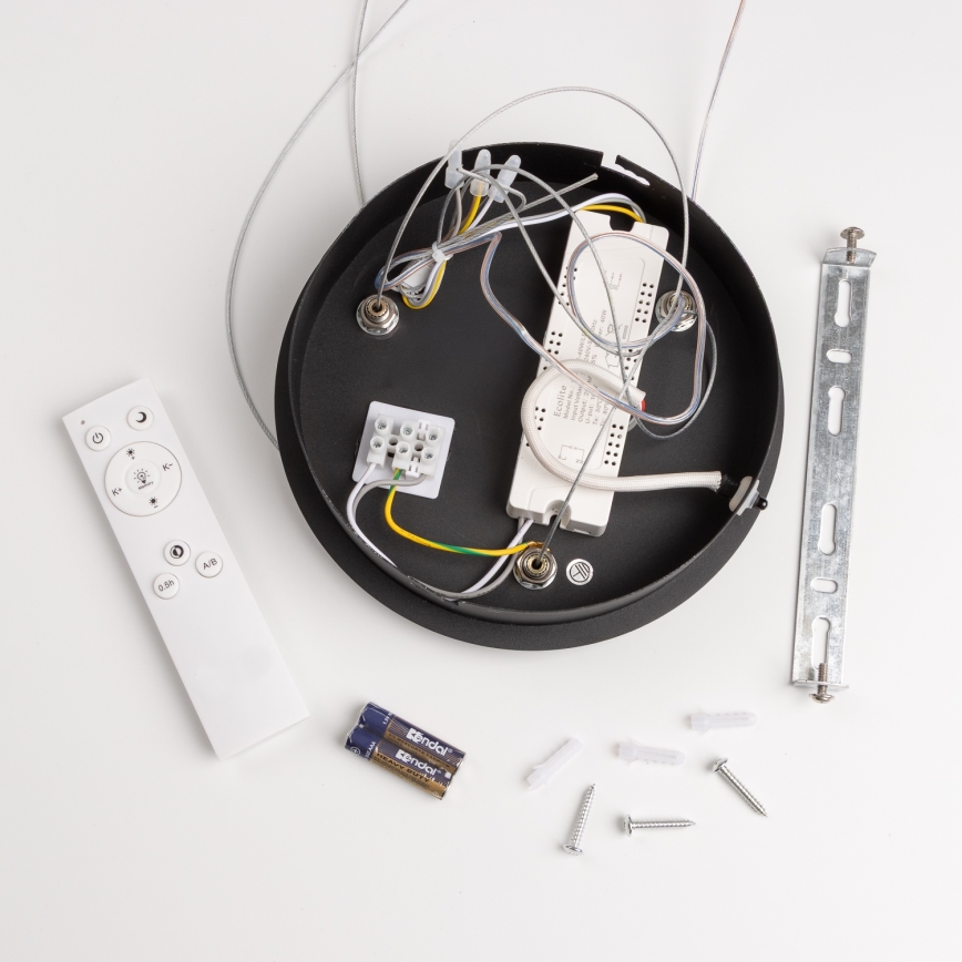 Brilagi - FALCON LED Dimmable Cable Pendant Light LED/80W/230V 3000-6500K dia. 60 cm Black + Remote Control