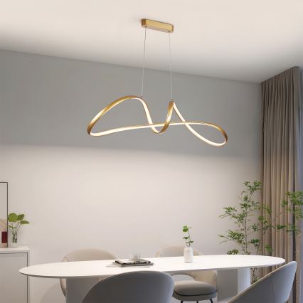 Brilagi - TWISTER LED Dimmable Cable Pendant Light LED/60W/230V 3000-6000K Gold + Remote Control