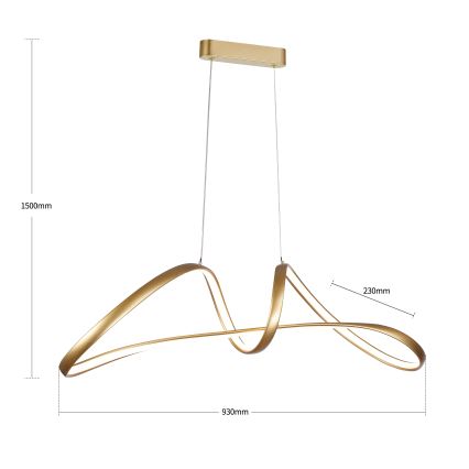 Brilagi - TWISTER LED Dimmable Cable Pendant Light LED/60W/230V 3000-6000K Gold + Remote Control