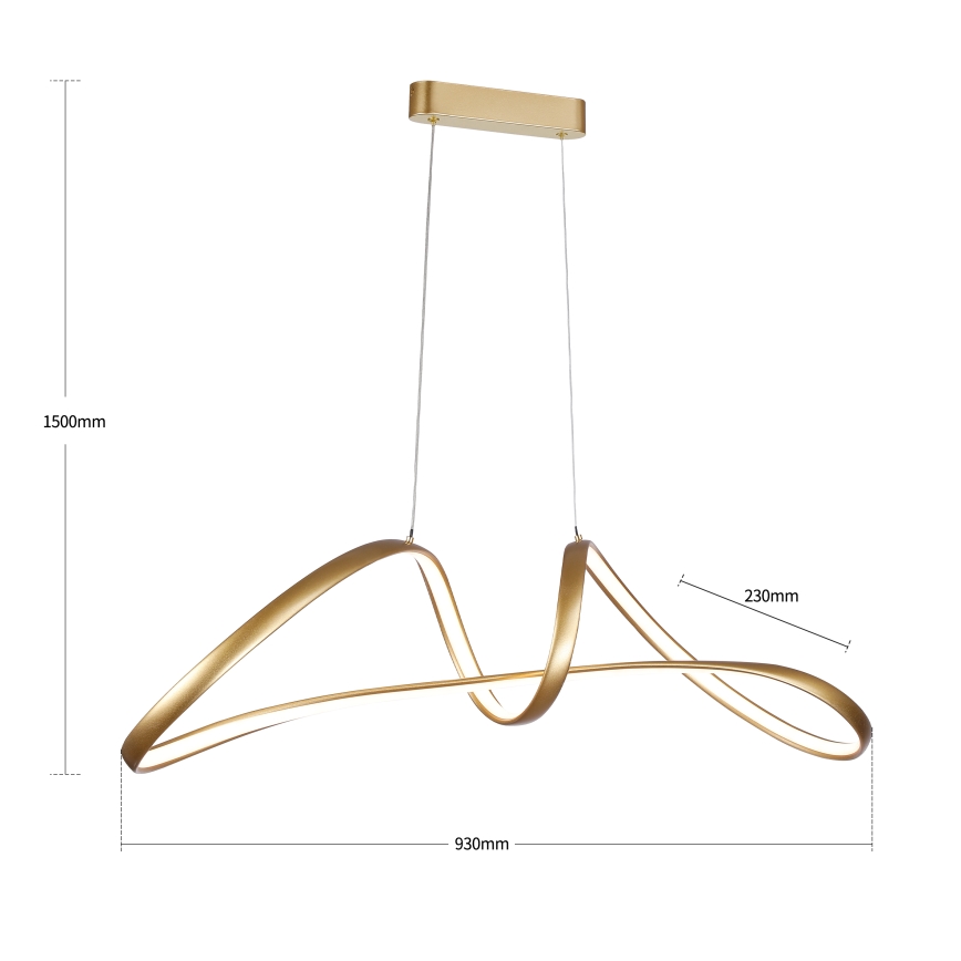 Brilagi - TWISTER LED Dimmable Cable Pendant Light LED/60W/230V 3000-6000K Gold + Remote Control