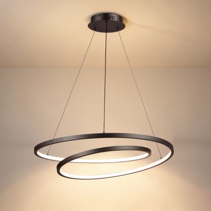 Brilagi - TWISTER LED dimmable cable pendant light, 75W, 230V, 3000–6000K, Ø70 cm, black + remote control