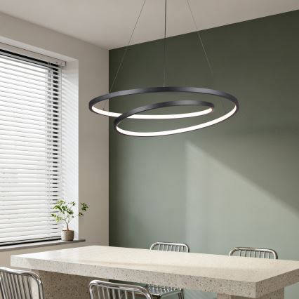 Brilagi - TWISTER LED dimmable cable pendant light, 75W, 230V, 3000–6000K, Ø70 cm, black + remote control