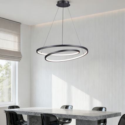 Brilagi - TWISTER LED dimmable cable pendant light, 75W, 230V, 3000–6000K, Ø70 cm, black + remote control