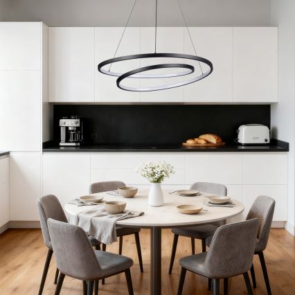 Brilagi - TWISTER LED dimmable cable pendant light, 75W, 230V, 3000–6000K, Ø70 cm, black + remote control