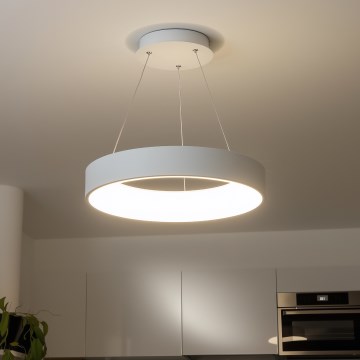 Brilagi - LED dimmable cable pendant light FALCON LED/80W/230V 3000-6500K Ø 60 cm white + remote control