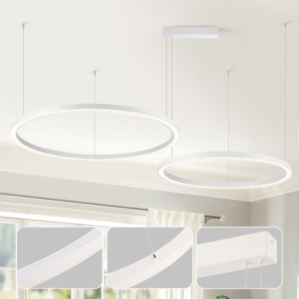 Brilagi - LED Dimmable Cable Pendant PORTOFINO LED/98W/230V 3000-6000K White + Remote Control