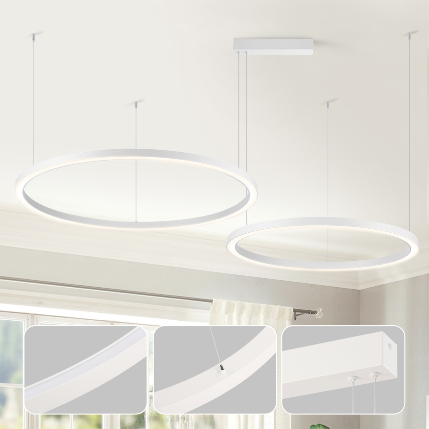 Brilagi - LED Dimmable Cable Pendant PORTOFINO LED/98W/230V 3000-6000K White + Remote Control
