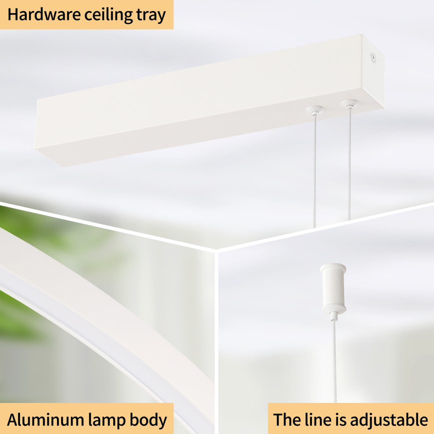 Brilagi - LED Dimmable Cable Pendant PORTOFINO LED/98W/230V 3000-6000K White + Remote Control