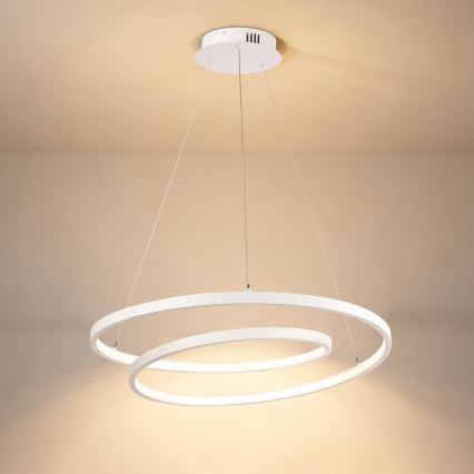 Brilagi - TWISTER LED Dimmable Cable Pendant Light LED/48W/230V 3000-6000K Ø 50 cm White + Remote Control