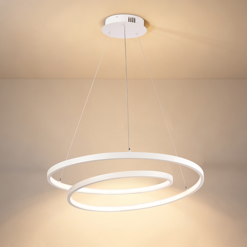 Brilagi - TWISTER LED Dimmable Cable Pendant Light LED/48W/230V 3000-6000K Ø 50 cm White + Remote Control