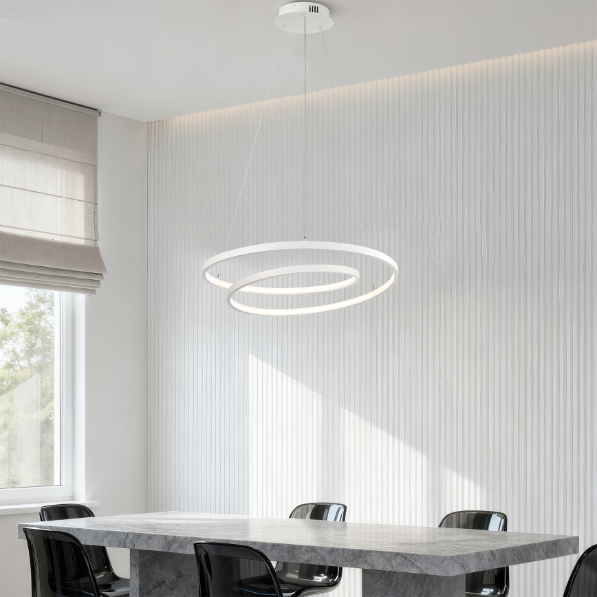 Brilagi - TWISTER LED Dimmable Cable Pendant Light LED/48W/230V 3000-6000K Ø 50 cm White + Remote Control