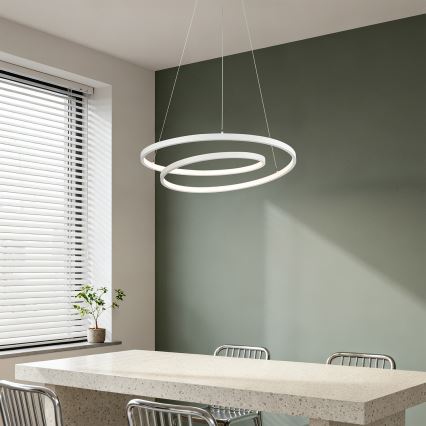 Brilagi - TWISTER LED Dimmable Cable Pendant Light LED/48W/230V 3000-6000K Ø 50 cm White + Remote Control